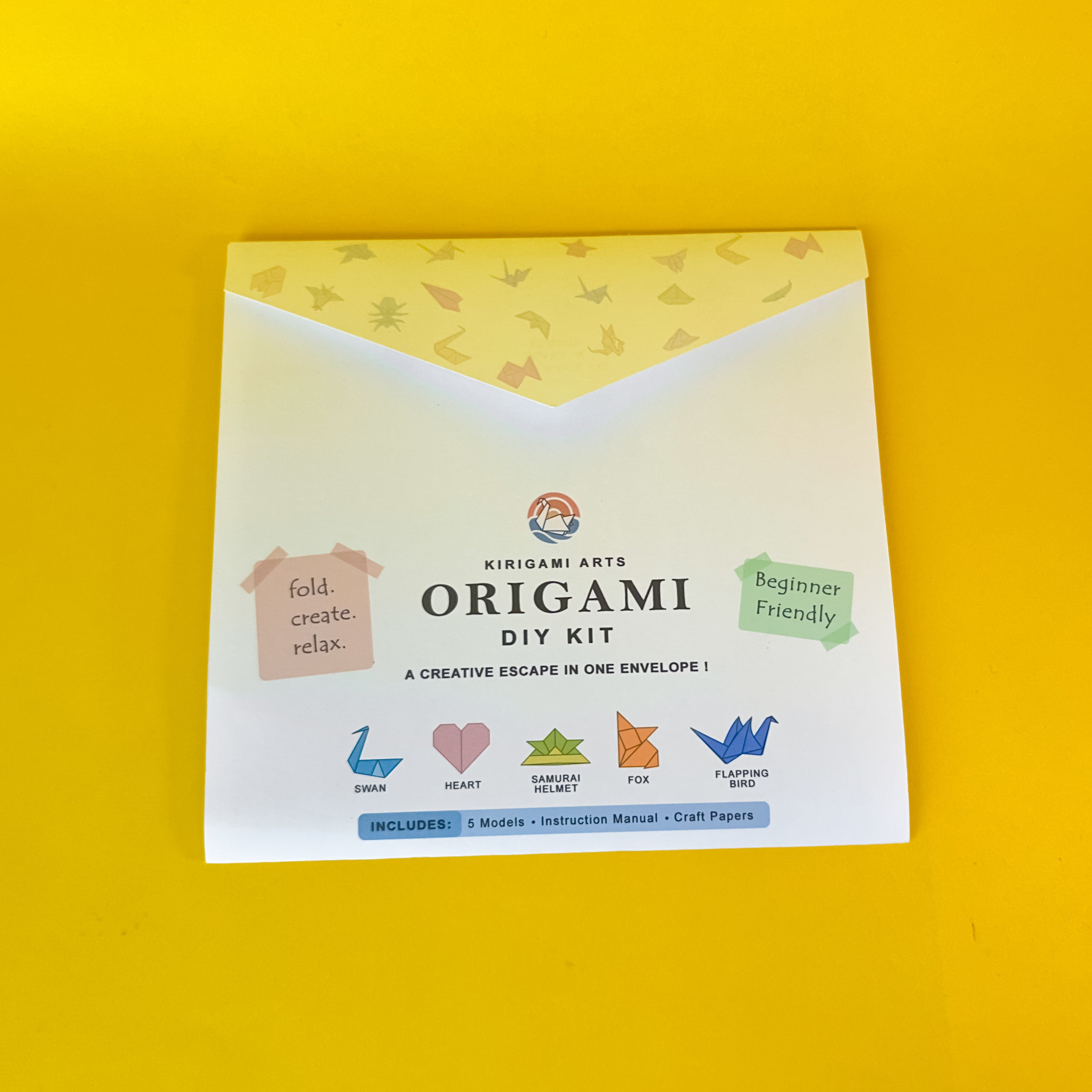 Origami DIY kit | Beginner part 1 | 5 Models | Coloured paper | Instructions | Video tutorial