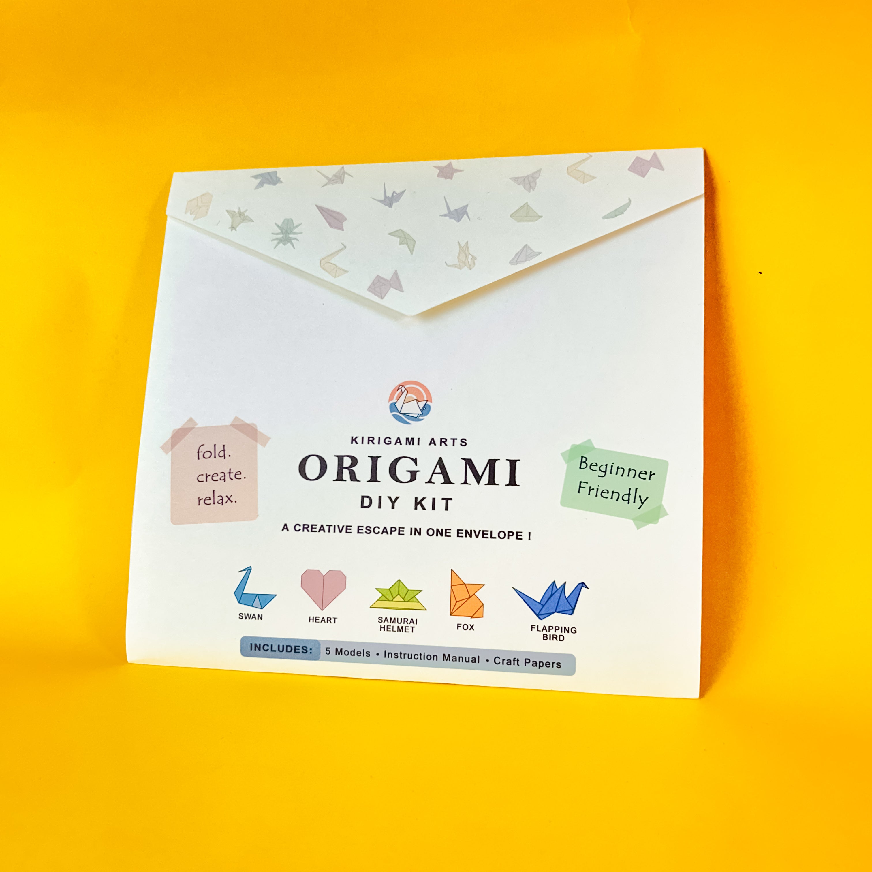 Origami DIY kit | Beginner part 1 | 5 Models | Coloured paper | Instructions | Video tutorial