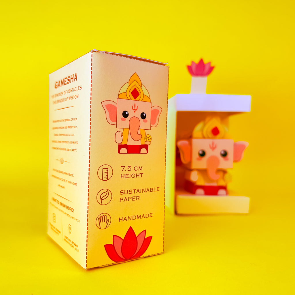 Paper Ganesha | Best fit for desk | Small Home Mandir