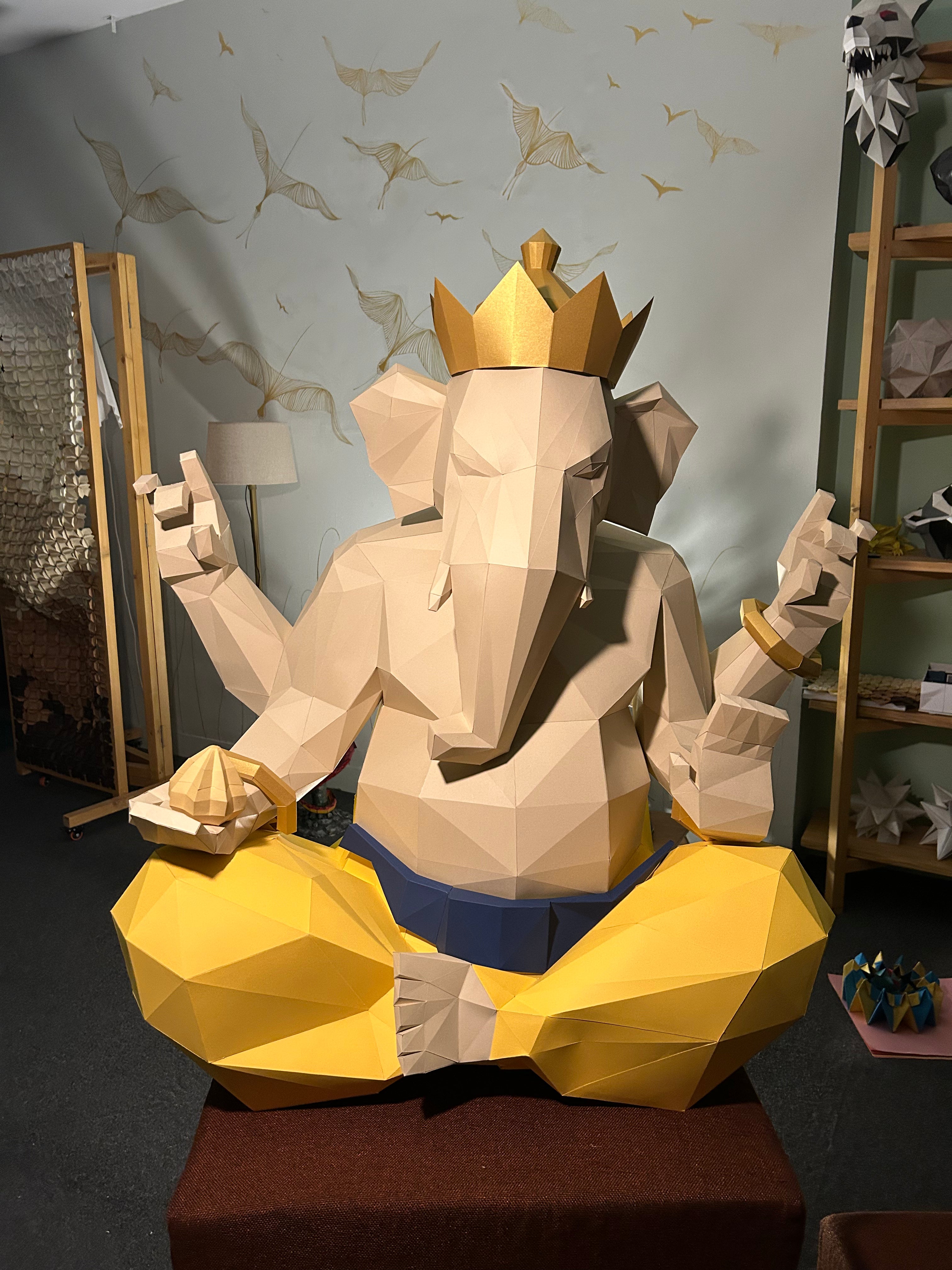 Grand Eco Ganesha | Handcrafted Paper Sculpture | 190+ hour