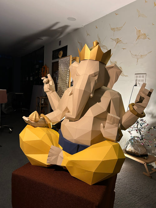 Grand Eco Ganesha | Handcrafted Paper Sculpture | 190+ hour