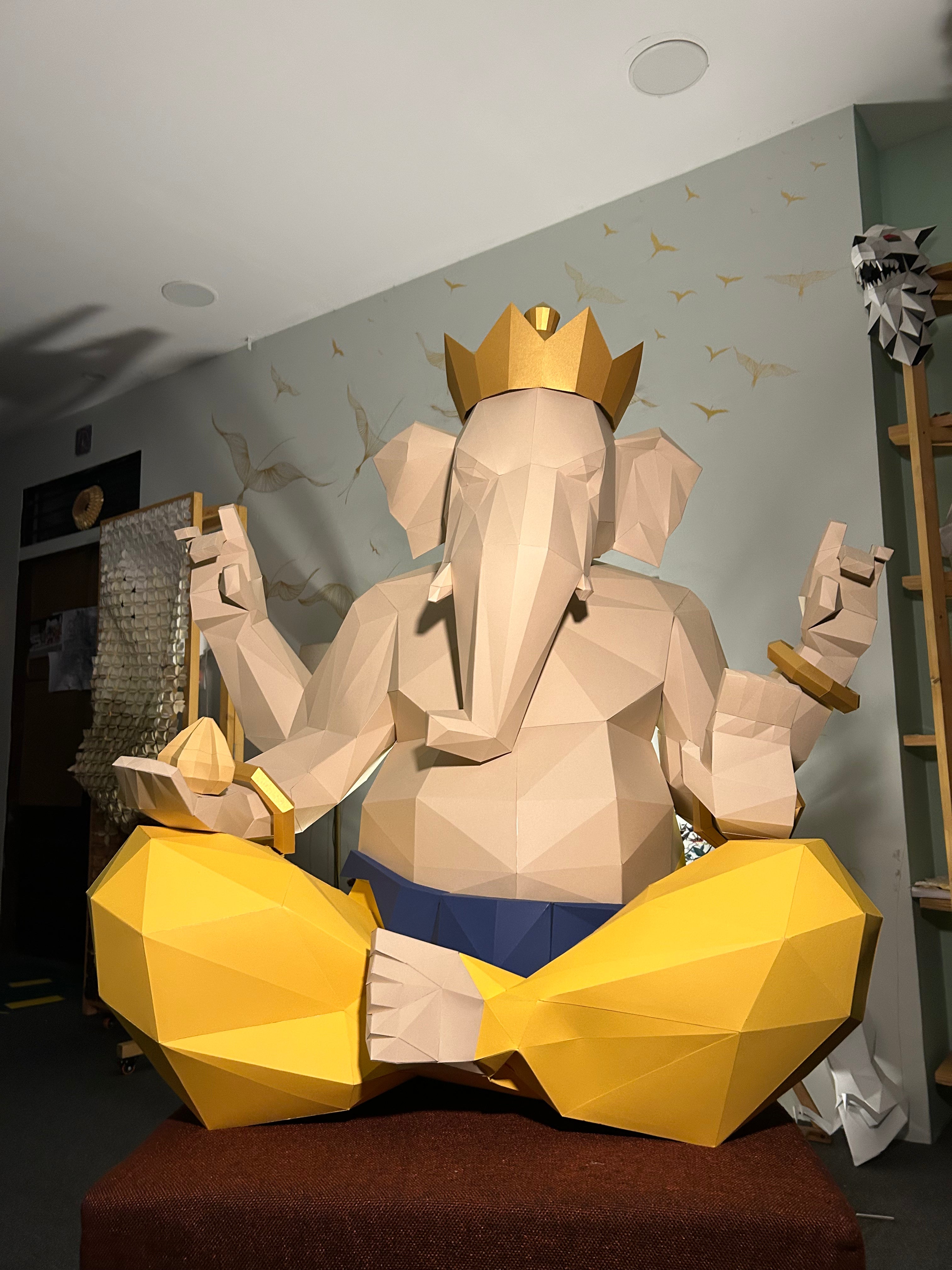 Grand Eco Ganesha | Handcrafted Paper Sculpture | 190+ hour